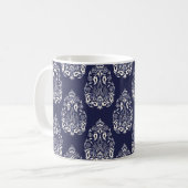 Mug élément motif transparent damassé bleu (Devant gauche)