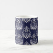 Mug élément motif transparent damassé bleu (Centre)