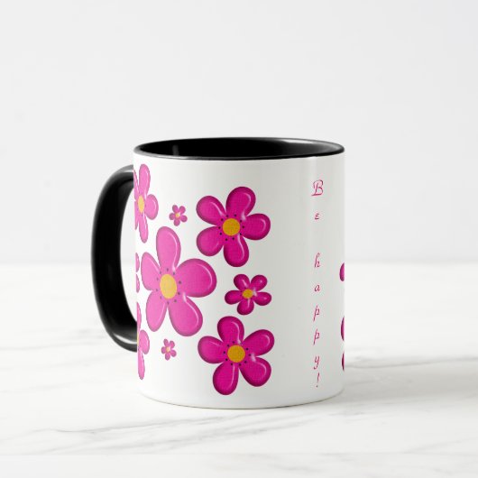 Mug Élément rose floral (Devant gauche)
