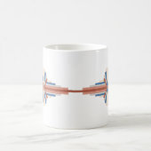 Mug Éléments Art déco en or rose, marron & bleu (Centre)