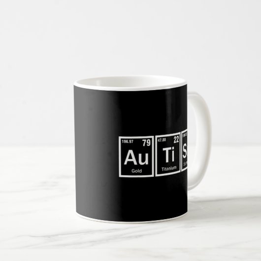 Mug Éléments autistes Tableau périodique Sensibilisati (Devant droit)