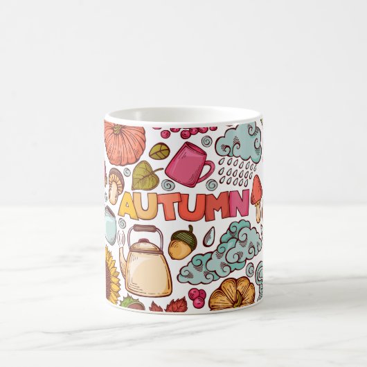 Mug Eléments d'automne mignons tirés à la main (Centre)