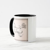Mug Éléments de gribouillis de fleurs tourbillonnent s (Devant gauche)