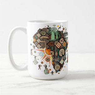 Mug Éléments de motif décoratif tribal de carte d'Afri
