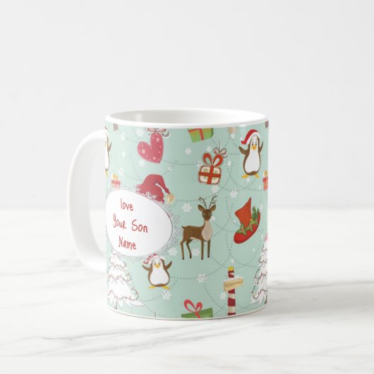 Mug Éléments de Noël Elfes rennes (Devant gauche)