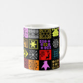 Mug Éléments de Noël sans couture flocon de neige géom (Devant droit)