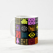 Mug Éléments de Noël sans couture flocon de neige géom (Devant gauche)