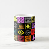 Mug Éléments de Noël sans couture flocon de neige géom (Centre)