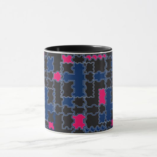 Mug Éléments de puzzles abstraits patchwork géométr (Centre)