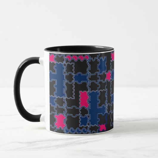Mug Éléments de puzzles abstraits patchwork géométr (Gauche)
