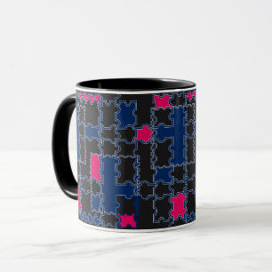 Mug Éléments de puzzles abstraits patchwork géométr
