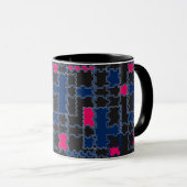 Mug Éléments de puzzles abstraits patchwork géométr (Devant droit)