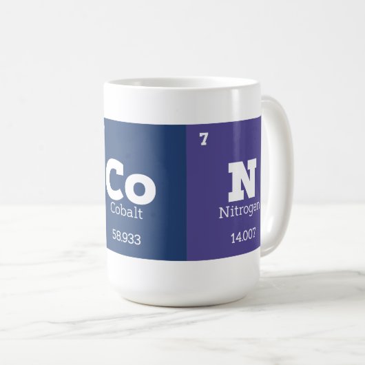 Mug Éléments de tableau périodique de la balise drôle (Devant droit)