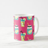 Mug Eléments d'été écotiques, backgro sans soudure vin (Devant droit)