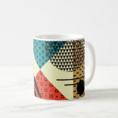 Mug Eléments géométriques tendance, Style Rétro. (Devant droit)