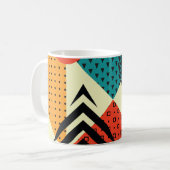 Mug Eléments géométriques tendance, Style Rétro. (Devant gauche)
