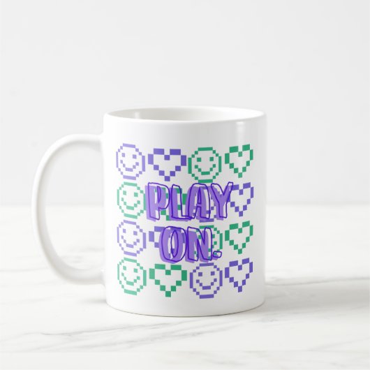 Mug Éléments Pixelisés de Style de Jeu et de Jeu (Gauche)