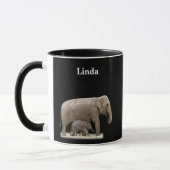 Mug Eléphant africain personnalisé en noir (Gauche)