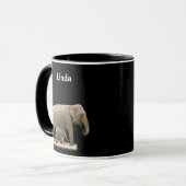 Mug Eléphant africain personnalisé en noir (Devant gauche)