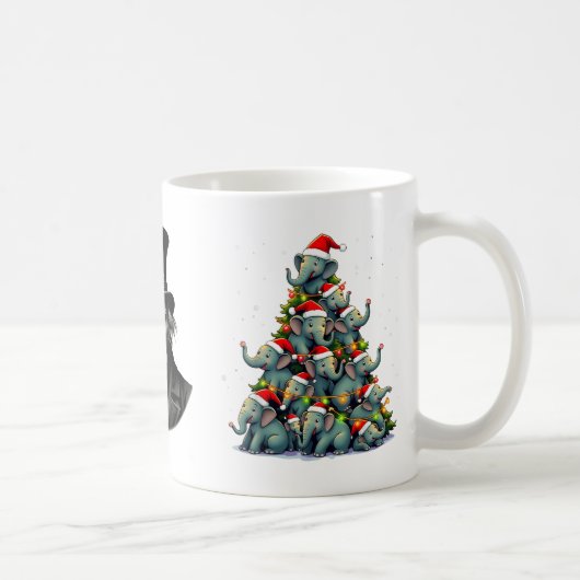 Mug Elephant Arbre de Noël Drôle Jumbo Vacances Mignon (Droite)