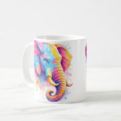 Mug Éléphant arc-en-ciel aquarelle coloré (Devant gauche)