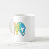 Mug Éléphant avec des lignes (Devant gauche)