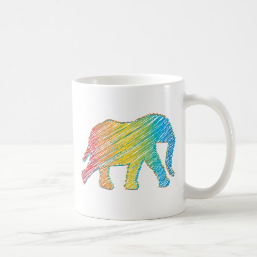 Mug Éléphant avec des lignes (Droite)