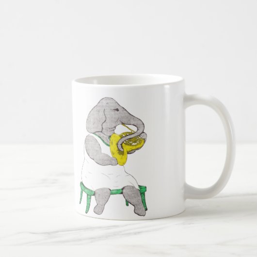 Mug Éléphant avec le cor de harmonie (Droite)