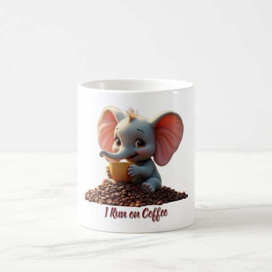 Mug Eléphant bébé avec nouveauté de la boue de café (Centre)