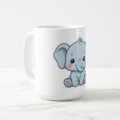 Mug Éléphant Bébé Chibi Kawaii Adorable (Devant gauche)