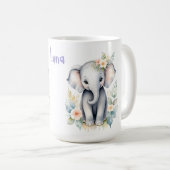 Mug Eléphant bébé en floraison (Devant droit)