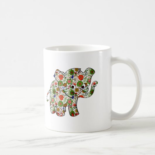Mug Eléphant Bébé Floral Coloré (Droite)