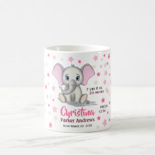Mug Eléphant bébé mignon avec oreilles roses statis