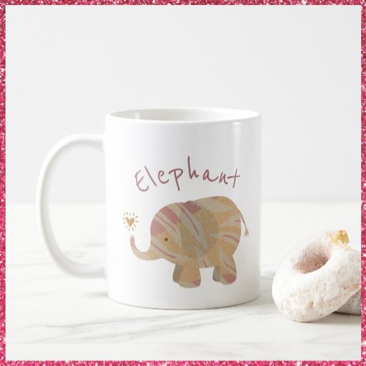 Mug Eléphant bébé rose Brown et bronze