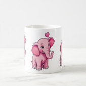 Mug Eléphant Bébé Rose Cute Avec Amour (Centre)