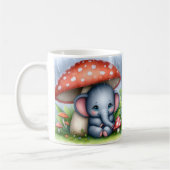 Mug Eléphant Bébé Sous Parapluie De Champignons (Gauche)