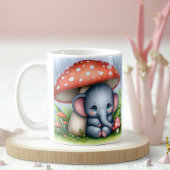 Mug Eléphant Bébé Sous Parapluie De Champignons