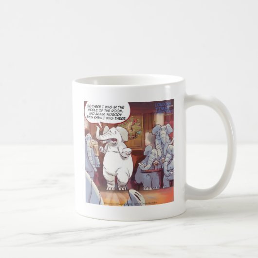 Mug Éléphant Blanc Drôle Dans La Pièce (Droite)