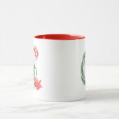 Mug Eléphant blanc mignon à Noël vert (Centre)