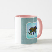 Mug Eléphant bleu Boho (Devant droit)