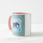 Mug Eléphant bleu Boho (Devant gauche)