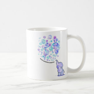Mug Eléphant Bleu Violet Ballons Prévention du suicide