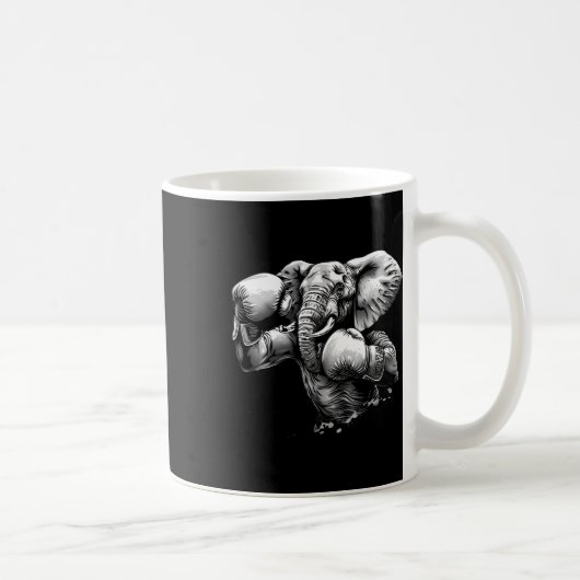Mug Éléphant boxeur avec gants de boxe Kickboxing Drôl (Droite)