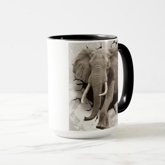 Mug Eléphant brisant le mur (Devant droit)