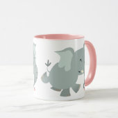Mug Eléphant Cartoon Joyeux (Devant droit)