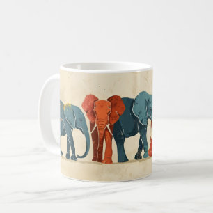 Mug Eléphant coloré Vintage