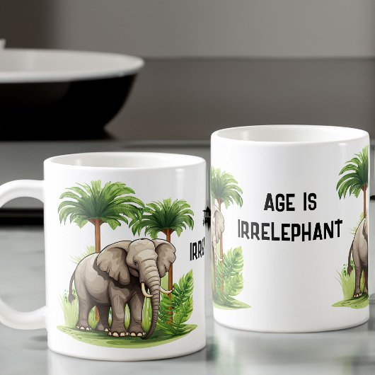 Mug Elephant dans la jungle Jouer sur des mots Anniver