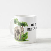 Mug Elephant dans la jungle Jouer sur des mots Anniver (Devant gauche)