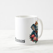 Mug Eléphant dans une mer de fleurs (Devant droit)