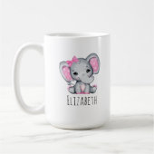 Mug Eléphant de bébé rose mignon avec oreilles Poka Do (Gauche)